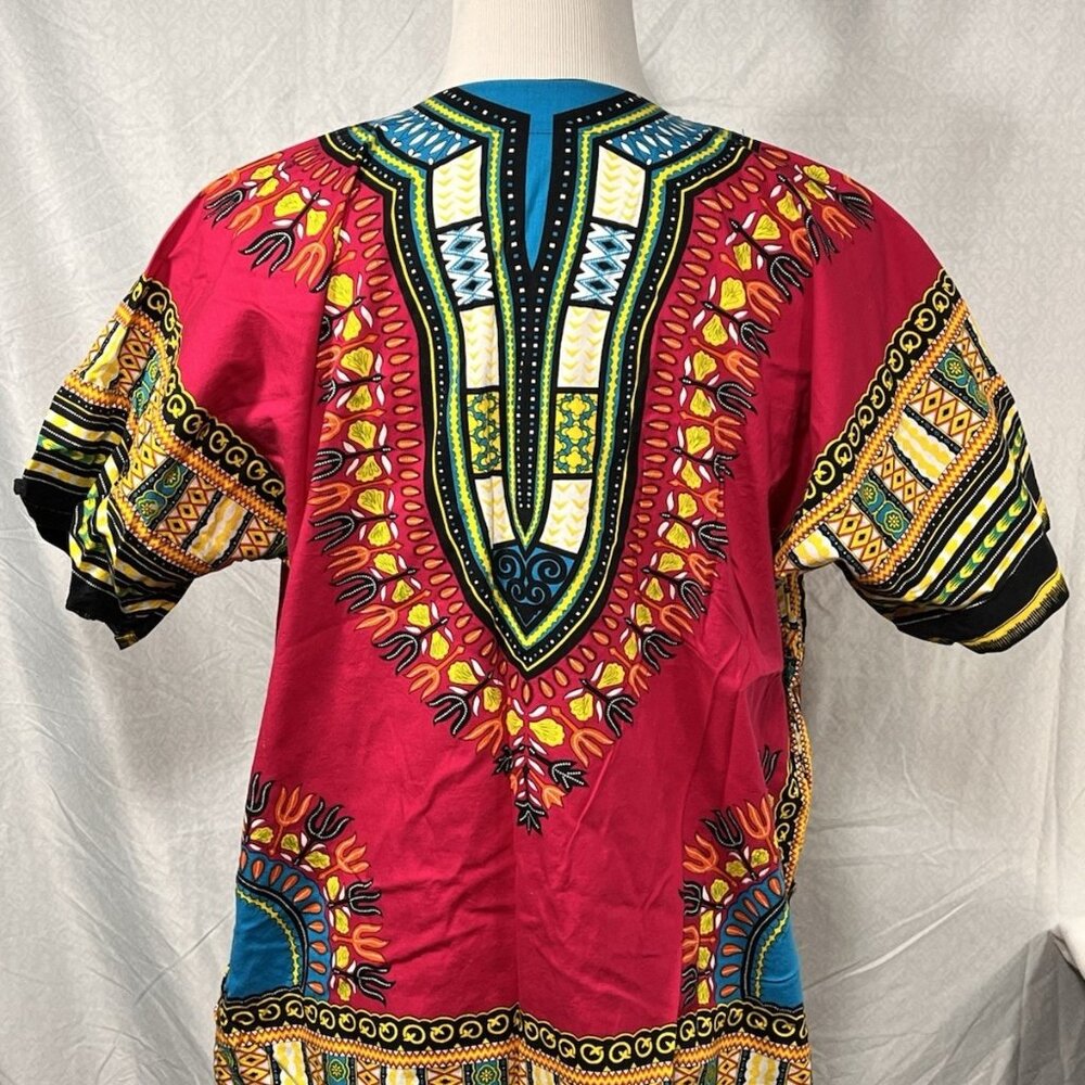 KlukKool Dashiki Shirt Mens XL African Tribal Print Short Sleeve Tunic - Picture 3 of 13